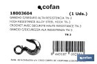 Hook with clasp in high resistance alloy steel - Cofan