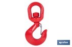 Rotatory hook with clasp made of carbon steel C40 - Cofan