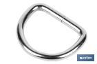 Welded metal D-ring buckle for fastening of awnings and tarpaulins | Size: Ø4mm x 25mm - Cofan