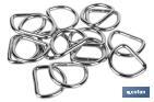 Welded metal D-ring buckle for fastening of awnings and tarpaulins | Size: Ø4mm x 25mm - Cofan