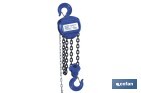 Polipasto de cadena manual | Altura de elevación: 6 m | Color: azul | Gancho resistente | Disponible en varias capacidades de carga - Cofan