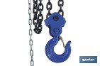 Polipasto de cadena manual | Altura de elevación: 6 m | Color: azul | Gancho resistente | Disponible en varias capacidades de carga - Cofan
