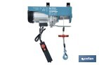 Polipasto eléctrico con parada de emergencia | Altura de elevación: 10/20 m | Protección IP54 | Incluye mando | Disponible en diferentes capacidades de carga - Cofan
