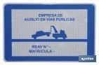 PLACA V-24 HOMOLOGADA PARA GRÚAS DE AUXILIO EN CARRETERAS | SEÑALIZACIÓN DE SEGURIDAD PARA SERVICIOS DE ASISTENCIA VIAL