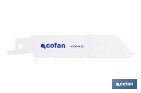 Hojas de sierra de sable universales bimetal para metales de 1,5 a 3 mm de espesor | Disponibles en diferentes longitudes - Cofan