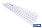 HOJAS DE SIERRA DE SABLE UNIVERSALES BIMETAL PARA METAL, MADERA Y PLÁSTICO REFORZADO| ADECUADAS PARA METALES DE 2,5 A 6 MM DE ESPESOR | DISPONIBLES EN DIFERENTES LONGITUDES