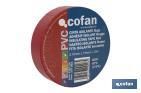 Insulating tape 180 microns | Red | Resistant to voltage, heat and different acids and alkaline materials - Cofan