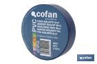 Insulating tape 180 microns | Blue | Resistant to voltage, heat and different acids and alkaline materials - Cofan