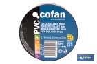 Cinta aislante negra de PVC 180 micras de alta resistencia eléctrica y térmica | Ideal para cables, automoción y bricolaje - Cofan