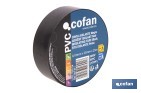 Cinta aislante negra de PVC 180 micras de alta resistencia eléctrica y térmica | Ideal para cables, automoción y bricolaje - Cofan