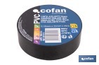 Cinta aislante negra de PVC 180 micras de alta resistencia eléctrica y térmica | Ideal para cables, automoción y bricolaje - Cofan