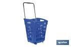 Carrito de la compra | Cesta de compra con 2 ruedas | Asa telescópica | Capacidad: 52 litros | Color: azul | Medidas: 39 x 39 x 52,9 cm - Cofan