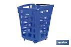Carrito de la compra | Cesta con 2 ruedas | Asa telescópica | Capacidad: 52 litros | Color: azul | Medidas: 39 x 39 x 52,9 cm - Cofan