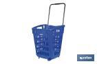 Carrito de la compra | Cesta de compra con 2 ruedas | Asa telescópica | Capacidad: 52 litros | Color: azul | Medidas: 39 x 39 x 52,9 cm - Cofan