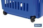 Carrito de la compra | Cesta con 2 ruedas | Asa telescópica | Capacidad: 52 litros | Color: azul | Medidas: 39 x 39 x 52,9 cm - Cofan