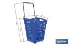 Carrito de la compra | Cesta con 2 ruedas | Asa telescópica | Capacidad: 52 litros | Color: azul | Medidas: 39 x 39 x 52,9 cm - Cofan