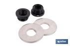 KIT DE ARANDELAS Y ADAPTADORES DE ROSCA 1/2"-3/4" | ADECUADO PARA BANDEJA METÁLICA PARA EXPOSICIÓN DE GRIFERÍA