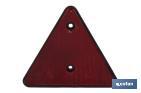 Catadióptrico triangular rojo con 2 agujeros para remolques | Medidas: 165 x 145 mm | Ideal para seguridad vial - Cofan