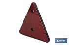 Catadióptrico triangular rojo con 2 agujeros para remolques | Medidas: 165 x 145 mm | Ideal para seguridad vial - Cofan