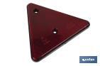 Catadióptrico triangular rojo con 2 agujeros para remolques | Medidas: 165 x 145 mm | Ideal para seguridad vial - Cofan