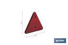 Catadióptrico triangular rojo con 2 agujeros para remolques | Medidas: 165 x 145 mm | Ideal para seguridad vial - Cofan