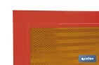 Placa V6 para vehículos largos | Material: aluminio | Recubrimiento con vinilo réflex N2 | Señalización homologada | Fácil de instalar | Disponible en varias medidas - Cofan