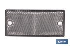 Catadióptrico rectangular con agujeros | Tornillos no incluidos | Producto homologado | Disponible en 3 colores diferentes | Medidas: 106 x 50 mm - Cofan