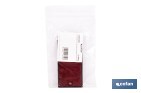 Rectangular reflector with 2 holes and adhesive backing | Screws not included | Approved product | Available in 3 different colours | Size: 106 x 50 mm - Cofan