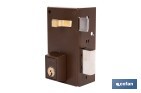 Cerradura de sobreponer de derecha | Adaptable al modelo 56A | Cilindro de Ø25 mm | Incluye 3 llaves | Disponible en dos medidas diferentes - Cofan