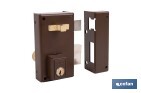 Cerradura de sobreponer de derecha | Adaptable al modelo 56A | Cilindro de Ø25 mm | Incluye 3 llaves | Disponible en dos medidas diferentes - Cofan