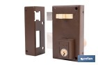 Cerradura de sobreponer de izquierda | Adaptable al modelo 56A | Cilindro de Ø25 mm | Incluye 3 llaves | Disponible en dos medidas diferentes - Cofan