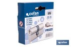 Cilindro de perfil europeo con llaves iguales (serie AAA) y con acabado en níquel | Disponible en diferentes medidas - Cofan