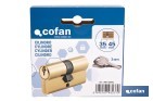 Cilindro de perfil europeo con acabado en latón | Disponible en diferentes medidas - Cofan