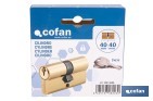Cilindro de perfil europeo con acabado en latón | Disponible en diferentes medidas - Cofan
