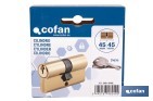 Cilindro de perfil europeo con acabado en latón | Disponible en diferentes medidas - Cofan