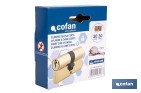 Cilindro Leva Corta de perfil europeo con llaves iguales (serie AAA) en acabado latón | Varias medidas disponibles - Cofan