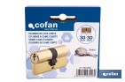 Cilindro de leva corta de perfil europeo con acabado en latón | Disponible en diferentes medidas - Cofan