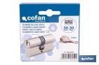 Cilindro Leva Corta de perfil europeo con acabado níquel | Varias medidas disponibles - Cofan