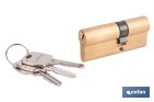 Cilindro Leva Corta de perfil europeo con llaves iguales (serie AAA) en acabado latón | Varias medidas disponibles - Cofan