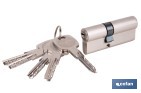 Cilindro de Seguridad de perfil europeo con llaves iguales (serie AAA) | Disponible en acabado níquel y con varias medidas disponibles - Cofan