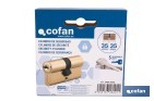 Cilindro de seguridad de perfil europeo con acabado en latón | Disponible en diferentes medidas - Cofan