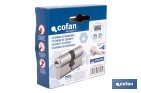 Cilindro de Seguridad de perfil europeo con llaves iguales (serie AAA) | Disponible en acabado níquel y con varias medidas disponibles - Cofan