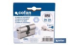 Cilindro de Seguridad de perfil europeo en acabado níquel | Varias medidas disponibles - Cofan