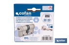 Cilindro Alta Seguridad de perfil europeo en acabado níquel | Varias medidas disponibles - Cofan