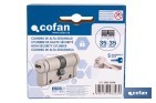 Cilindro Alta Seguridad de perfil europeo en acabado níquel | Varias medidas disponibles - Cofan