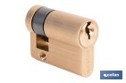 Medio Cilindro de perfil europeo 30 x 10 mm con llaves iguales (serie AAA) | Disponible en acabado latón y níquel - Cofan