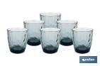 Pack of 6 tumbler glasses | Jade Model | Available in different capacities | Different colours - Cofan