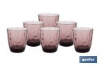 Pack de 6 verres à eau Modèle Jade | Disponibles en différentes contenances | Plusieurs couleurs - Cofan