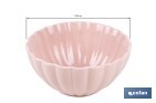 Vajilla de porcelana esmaltada en color rosa nude con diseño en relieve | Set de 16 piezas | Apta para lavavajillas, microondas y horno - Cofan