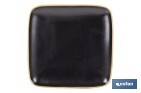 Vajilla de cerámica cuadrada en color negro con borde vintage | Set de 20 piezas | Apta para lavavajillas, microondas y horno - Cofan